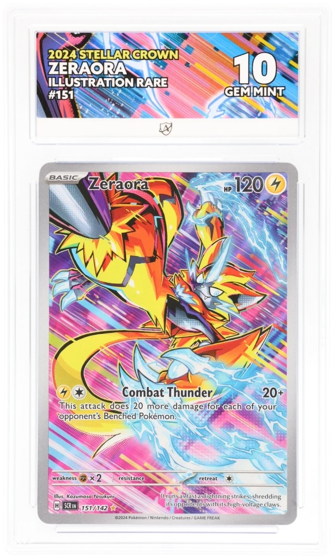 Pokémon Zeraora Illustration Rare 151/142 – Stellar Crown – ACE 10 Graded Card