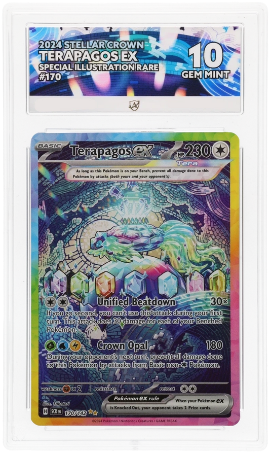 Pokémon Terapagos ex Special Illustration Rare 170/142 – Stellar Crown – ACE 10 Graded Card